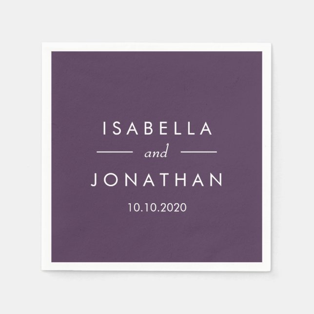 The Olive Grove | Ourple wedding Custom Napkin (Front)