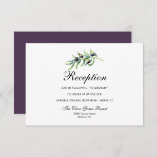 The Olive Grove   Rustic Wedding  Reception Invitation