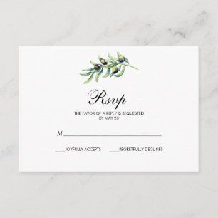The Olive Grove wedding RSVP with Card