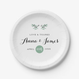 The Olive Spring Wedding Paper Plate