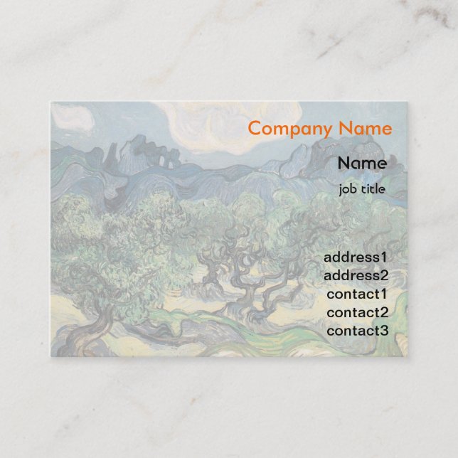 The Olive Trees, 1889, Vincent van Gogh Business Card (Front)