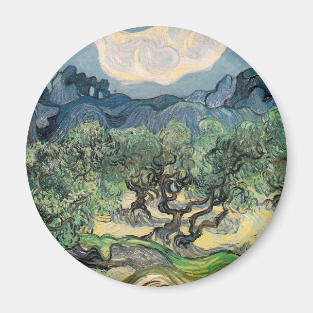 the olive trees,1889, Vincent van Gogh Magnet (Front)