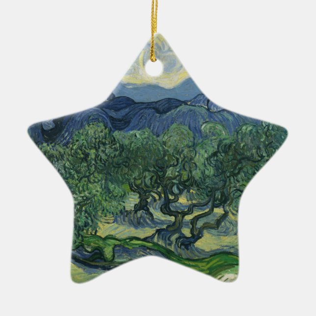 The Olive Trees - Van Gogh Ceramic Tree Decoration (Front)