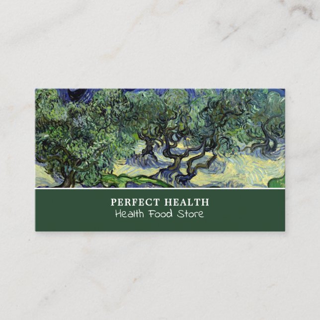 The Olive Trees, Van Gogh, Health Food Store Business Card (Front)