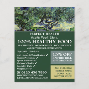 The Olive Trees, Van Gogh, Health Food Store Flyer