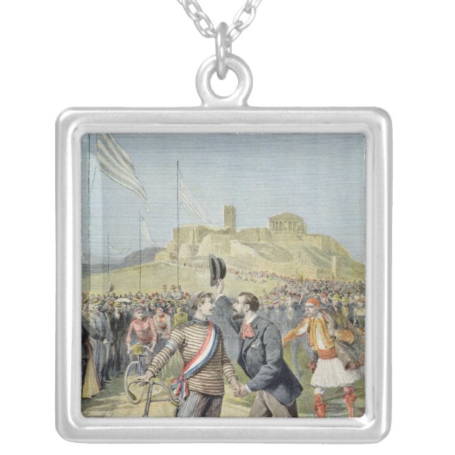 The Olympic Games in Athens Silver Plated Necklace (Front)