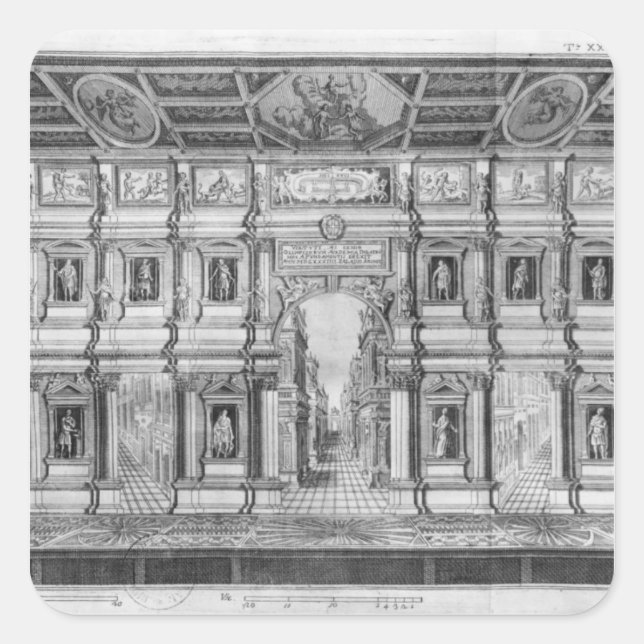 The Olympic Theatre at Vicenza Square Sticker (Front)