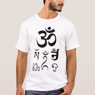 The "Om" symbol in 6 languages T-Shirt