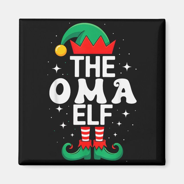 The Oma Elf Funny Christmas Matching Family Group  Magnet (Front)
