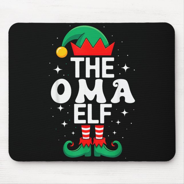 The Oma Elf Funny Christmas Matching Family Group  Mouse Mat (Front)
