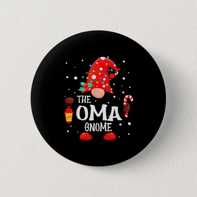The Oma Gnome Matching Family Christmas Gnome Paja 6 Cm Round Badge (Front)