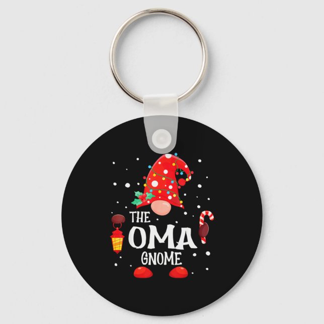 The Oma Gnome Matching Family Christmas Gnome Paja Key Ring (Front)
