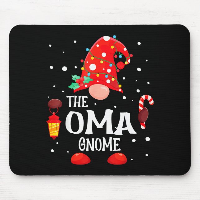 The Oma Gnome Matching Family Christmas Gnome Paja Mouse Mat (Front)