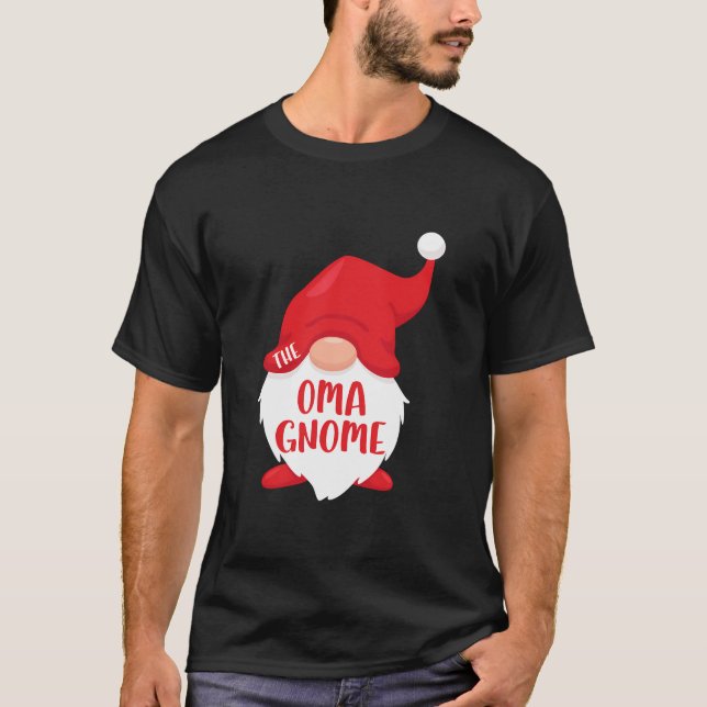 The Oma Gnome T-Shirt Matching Christmas Costume S (Front)