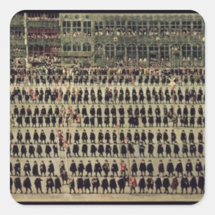 The Ommeganck in Brussels Square Sticker