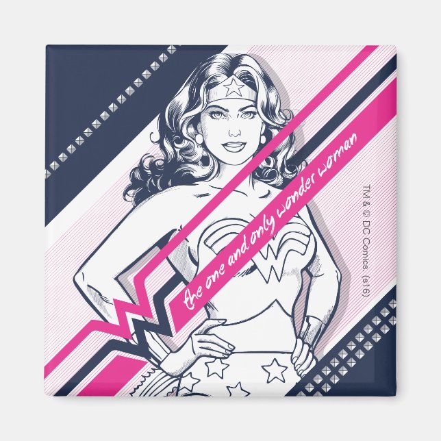 The One And Only Wonder Woman' Retro Graphic Magnet (Front)