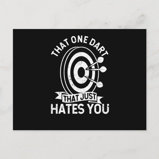 The one dart that just hates you Funnier Postcard (Front)