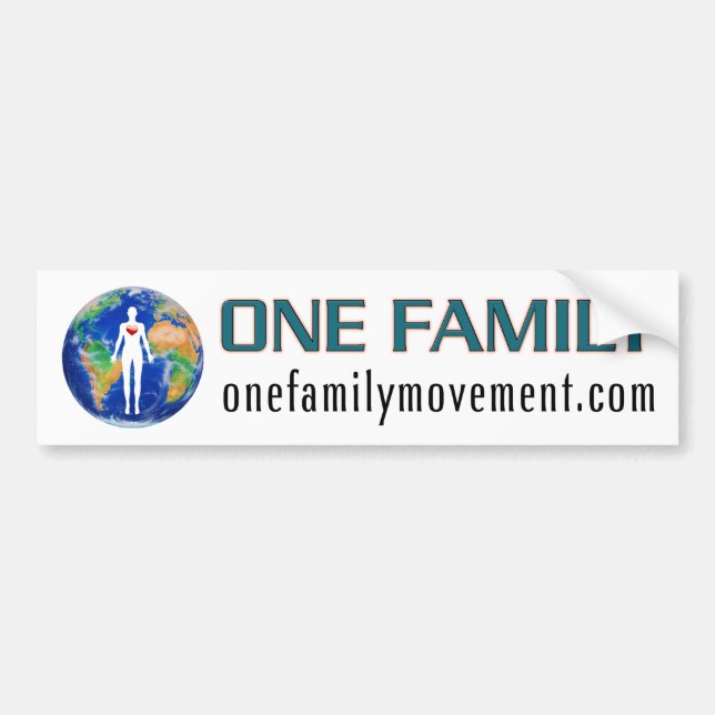 The One Family World Peace Movement BUMPER STICKER (Front)