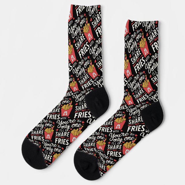 The one I’ll Share My Fries With Funny Valentines Socks (Left)