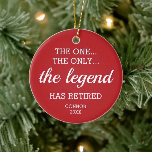 The One The Only Legend Has Retired Personalised Ceramic Tree Decoration (Tree)