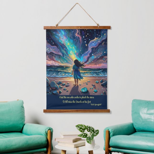 the one who seeks to pluck the stars.  hanging tapestry (Living Room)