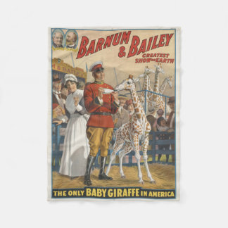 The Only Baby Giraffe in America Circus Poster Fleece Blanket