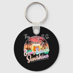 The Only BS Need Is Beer Beach and Sunshine Funny Key Ring