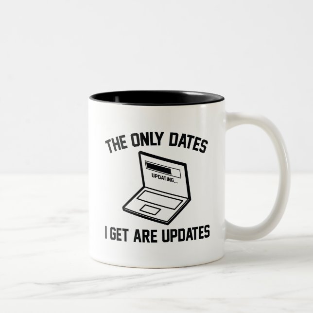 The Only Dates I Get Are Updates Two-Tone Coffee Mug (Right)