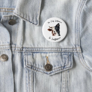 The Only Difference is Indifference Animal Rights 6 Cm Round Badge