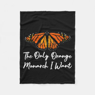 The Only Orange Monarch Elegant Butterfly Nature L Fleece Blanket