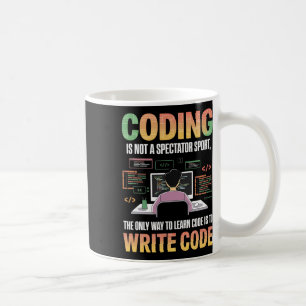 The Only Way To Learn Code Is To Code It Computer Coffee Mug