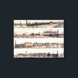 The opening of Stockton and Darlington Canvas Print<br><div class="desc">English School's The opening of the Stockton and Darlington railroad, 1825; Locomotive race at Rainhill, near Liverpool, won by George Stephenson's 'Rocket', 1829; a first class train on the Liverpool and Manchester Railway, 1833; a second class train on the Liverpool and Manchester Railway, 1833 located at a Private Collection. The...</div>