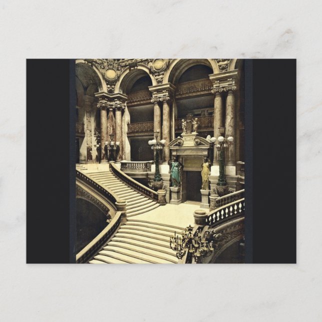 The Opera House, the grand staircase, Paris, Franc Postcard (Front)