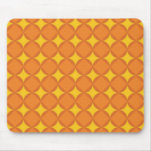 The Orange 70's year styling circle Mouse Mat