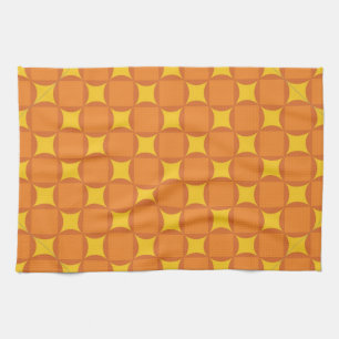 The Orange 70's year styling circle Tea Towel