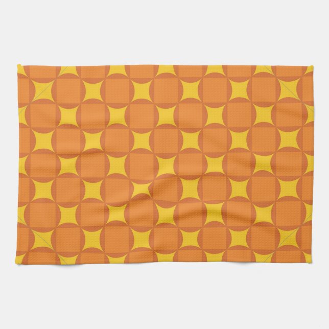 The Orange 70's year styling circle Tea Towel (Horizontal)