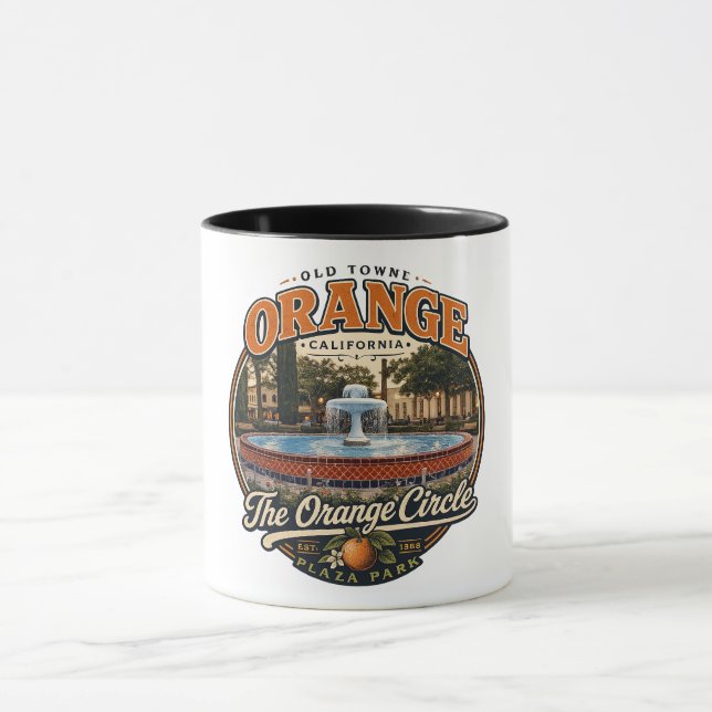 The Orange Circle Fountain Coffee mug  (Center)