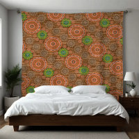 The Orange floral rainy scatter fibers textured