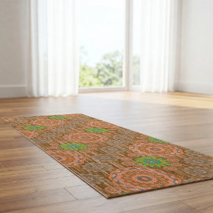 The Orange floral rainy scatter fibres textured pa Yoga Mat