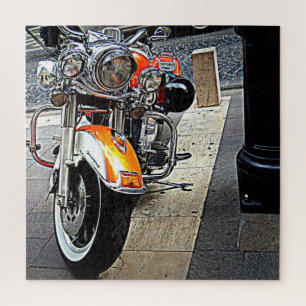 The orange motorcycle jigsaw puzzle