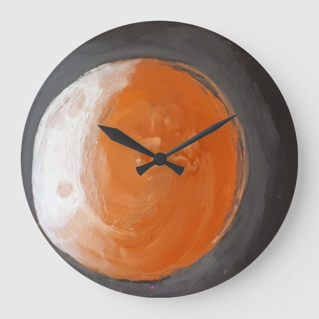 The Orange Planet Large Clock (Front)