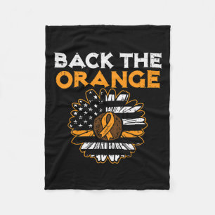 The Orange Sunflower Us Flag Leukaemia Awareness S Fleece Blanket