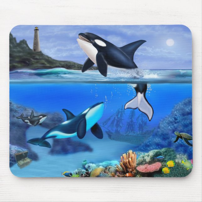 The Orca Family Mouse Mat (Front)