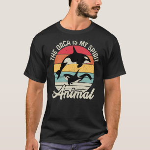 The Orca Is My Spirit Animal Retro Vintage Orca Wh T-Shirt