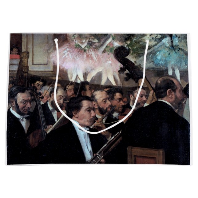 The Orchestra at the Opera, Edgar Degas Large Gift Bag (Front)