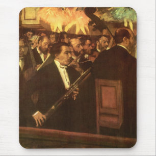 The Orchestra of Opera by Edgar Degas, Vintage Art Mouse Mat