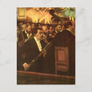 The Orchestra of Opera by Edgar Degas, Vintage Art Postcard