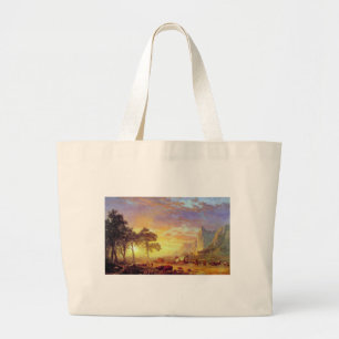 The Oregon Trail, Albert Bierstadt Large Tote Bag