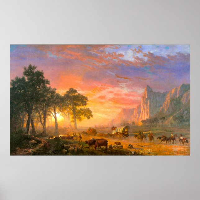 The Oregon Trail, by Albert Bierstadt Poster (Front)