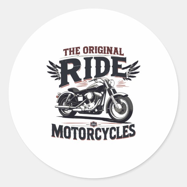 the orginal ride bike classic round sticker (Front)
